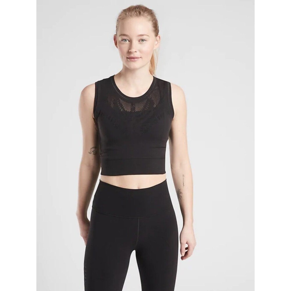 Athleta Ujjayi Crop Tank Black size XXS/ XS